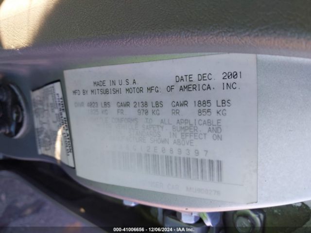 2002 MITSUBISHI GALANT 4A3AA46G12E089397 Photo 8