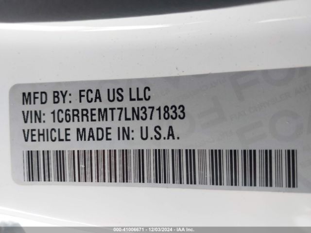 1C6RREMT7LN371833 RAM 1500 Big Horn  4x2 6'4 Box