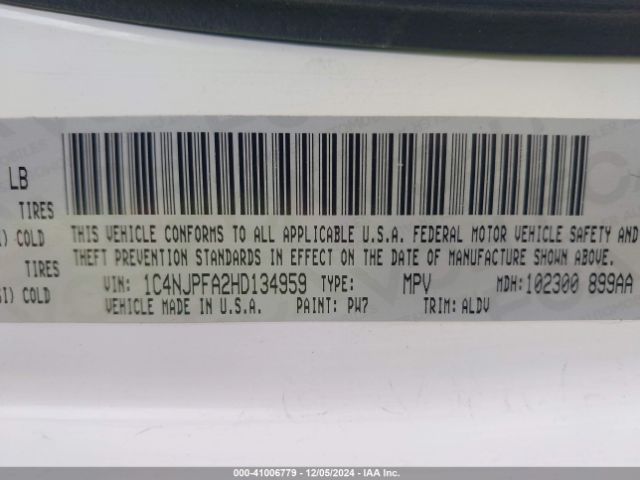 1C4NJPFA2HD134959 Jeep Patriot High Altitude Fwd