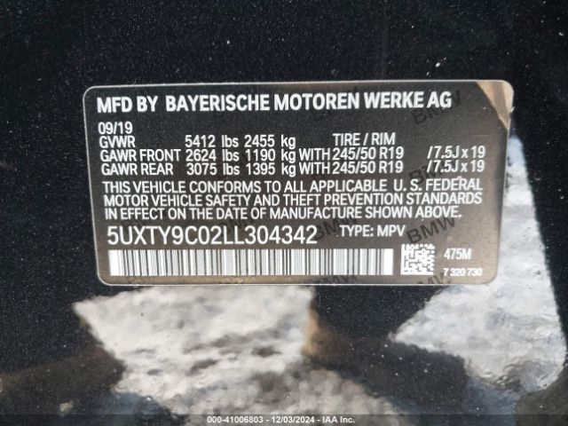 5UXTY9C02LL304342 BMW X3 M40i