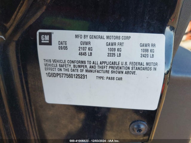 2006 CADILLAC CTS 1G6DP577560125231 Photo 8