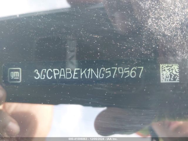 3GCPABEK1NG579567 Chevrolet Silverado 1500 2wd  Short Bed Custom