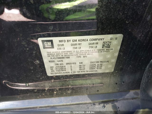 KL4CJ1SB8KB877898 Buick Encore Fwd Sport Touring