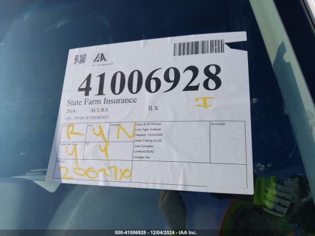 19VDE1F33EE007672 Acura Ilx 2.0l