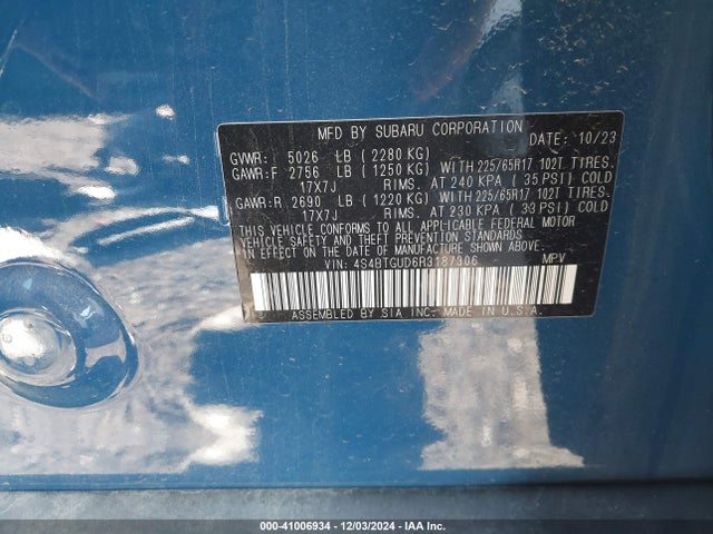 4S4BTGUD6R3187306 Subaru Outback Wilderness