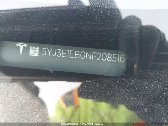 5YJ3E1EB0NF208516 Tesla Model 3 Long Range Dual Motor All-wheel Drive