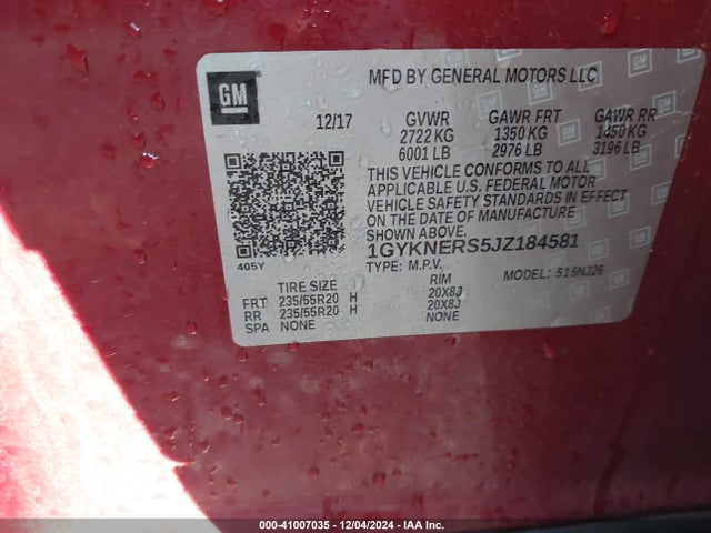2018 CADILLAC XT5 1GYKNERS5JZ184581 Photo 8