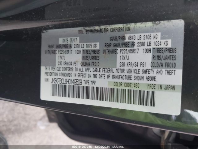 JM3KFBCL8H0149509 Mazda Cx-5 Touring