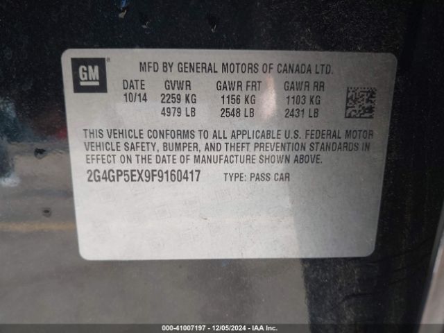 2G4GP5EX9F9160417 Buick Regal Turbo Premium I