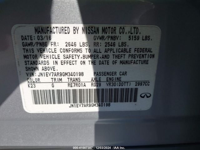JN1EV7AR9GM340198 Infiniti Q50 3.0t Premium