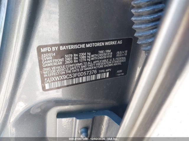 5UXWX9C53F0D57376 BMW X3 Xdrive28i