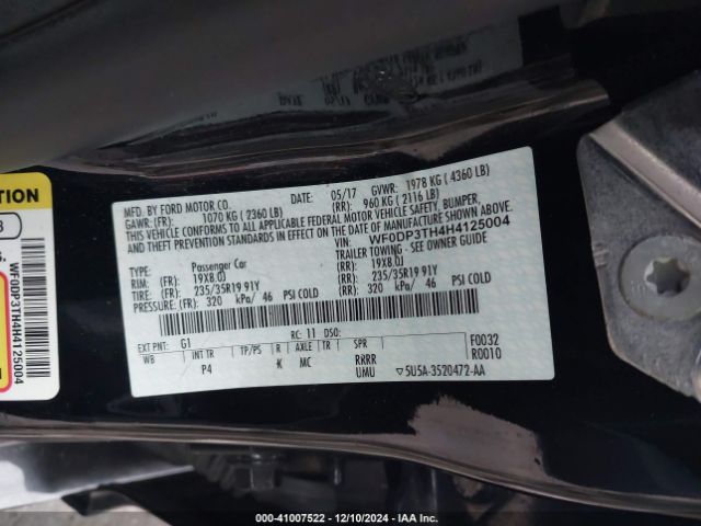 WF0DP3TH4H4125004 Ford FOCUS RS