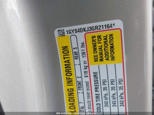 1GYS4DKJ3GR211641 Cadillac Escalade Platinum