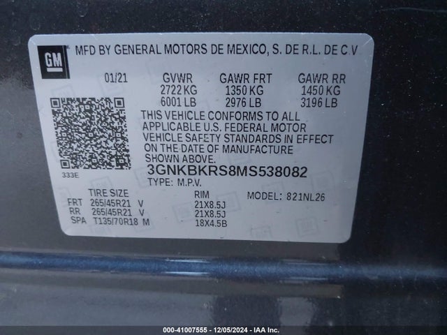 Chevrolet Blazer Awd Rs 2021 3GNKBKRS8MS538082 Image 9