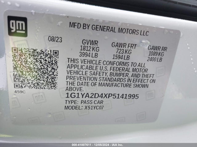 Chevrolet Corvette Stingray Rwd  1lt 2023 1G1YA2D4XP5141995 Image 9