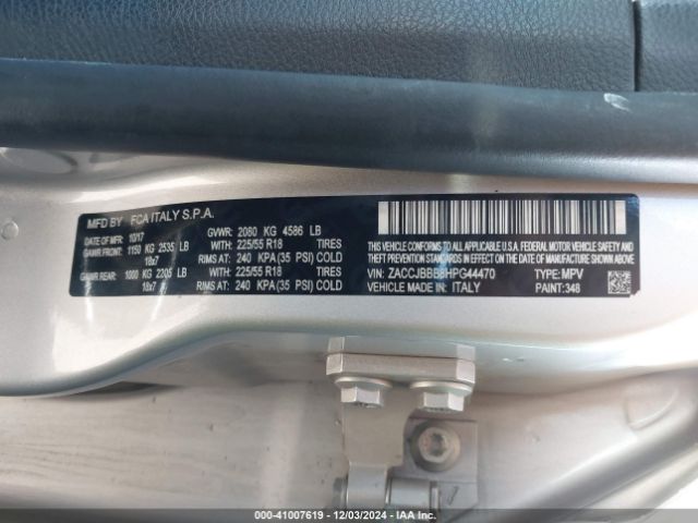 ZACCJBBB8HPG44470 Jeep Renegade Latitude 4x4