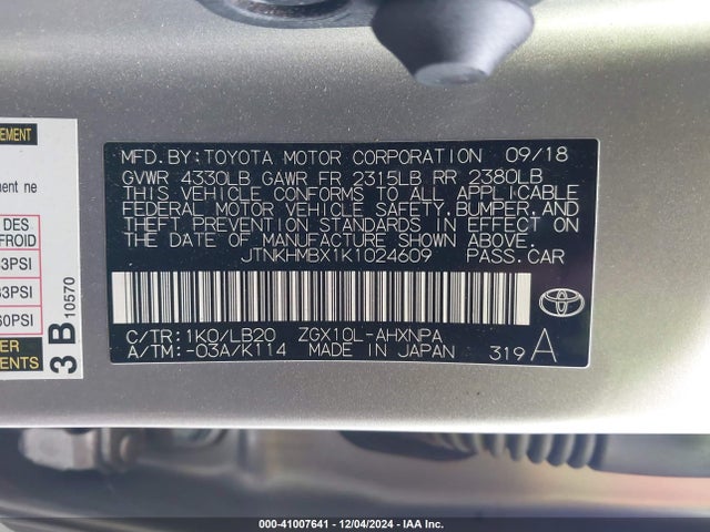 Toyota C-hr Limited 2019 JTNKHMBX1K1024609 Image 9