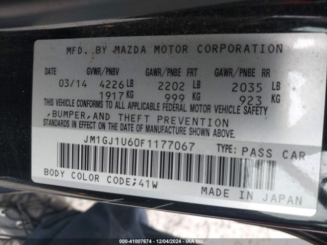 JM1GJ1U60F1177067 Mazda Mazda6 I Sport