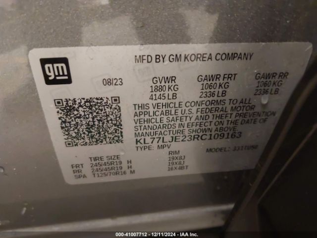 KL77LJE23RC109163 Chevrolet Trax Fwd 2rs
