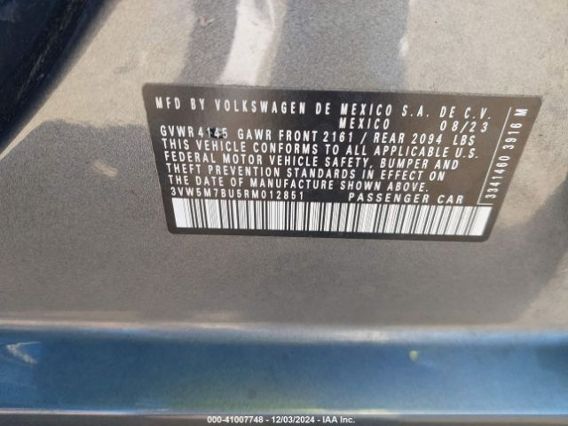 3VW5M7BU5RM012851 Volkswagen Jetta 1.5t S