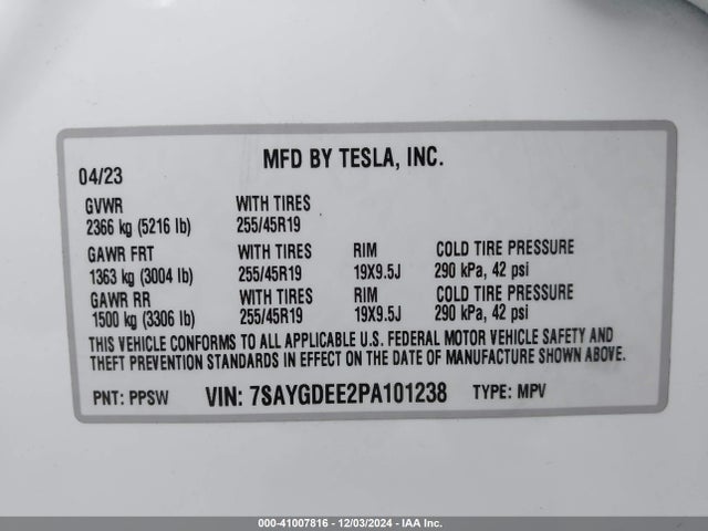 2023 TESLA MODEL Y 7SAYGDEE2PA101238 Photo 8