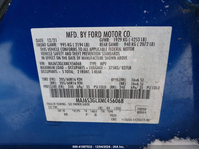 Ford Ecosport Se 2021 MAJ6S3GLXMC456068 Image 9