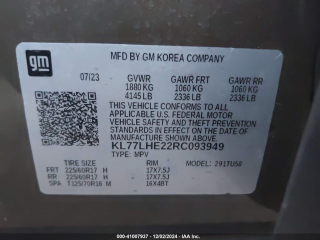 Chevrolet Trax Fwd Lt 2024 KL77LHE22RC093949 Image 9