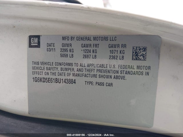 2011 CADILLAC DTS 1G6KD5E61BU143884 Photo 8