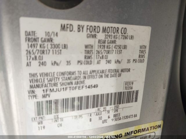1FMJU1FT0FEF14549 Ford Expedition Xl