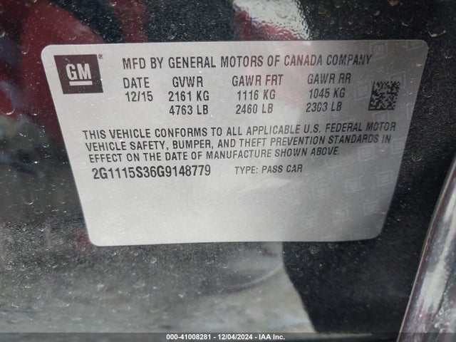 Chevrolet Impala 2lt 2016 2G1115S36G9148779 Image 9