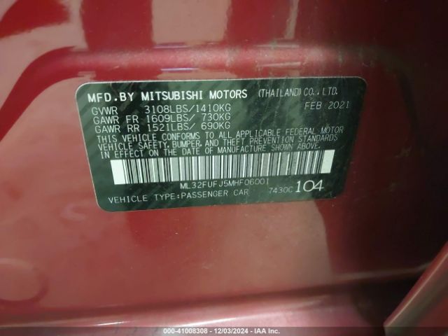 ML32FUFJ5MHF06001 Mitsubishi Mirage G4 Carbonite Edition/es/le
