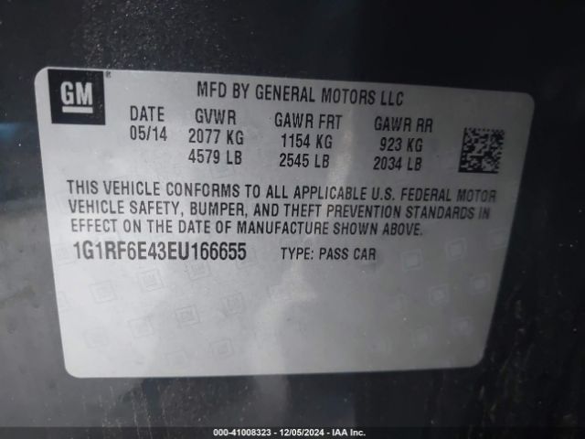 1G1RF6E43EU166655 Chevrolet Volt