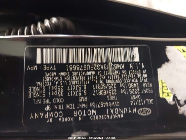 KM8JU3AG2FU978681 Hyundai TUCSON SE