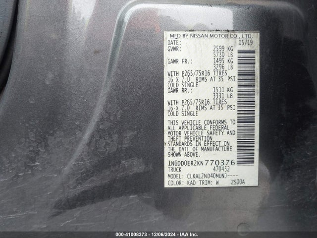 Nissan Frontier Desert Runner 2019 1N6DD0ER2KN770376 Image 9