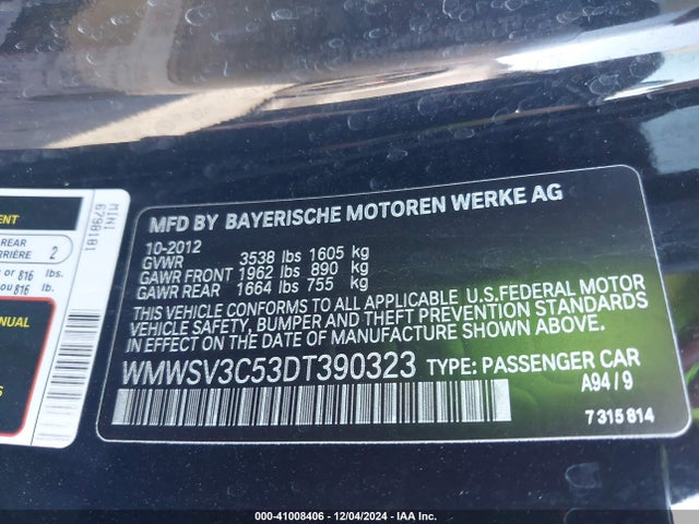 2013 MINI HARDTOP WMWSV3C53DT390323 Photo 8