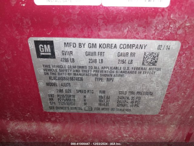 KL4CJASB6EB674836 Buick Encore
