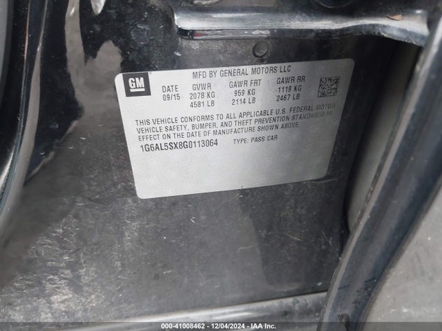 2016 CADILLAC ATS 1G6AL5SX8G0113064 Photo 8