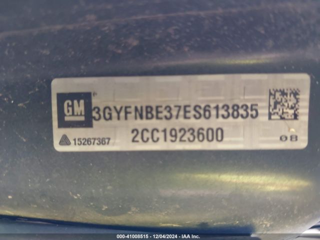 3GYFNBE37ES613835 Cadillac Srx Luxury Collection