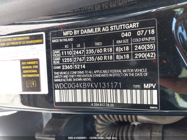 WDC0G4KB9KV131171 Mercedes-Benz Glc 300 4matic