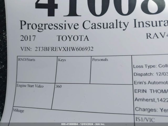 2T3BFREVXHW606932 Toyota RAV4 LE