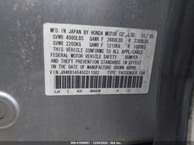 2005 ACURA RL JH4KB16545C011082 Photo 8