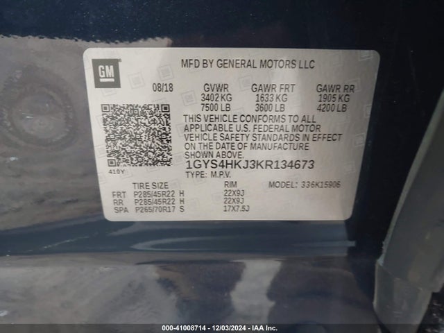 2019 CADILLAC ESCALADE ESV 1GYS4HKJ3KR134673 Photo 8