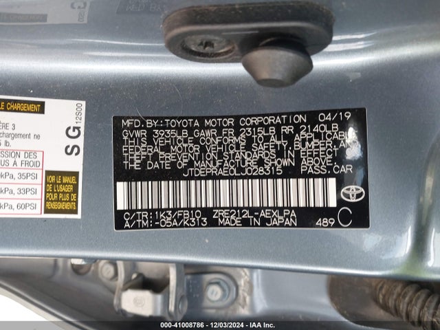 Toyota COROLLA LE 2020 JTDEPRAE0LJ028315 Image 9