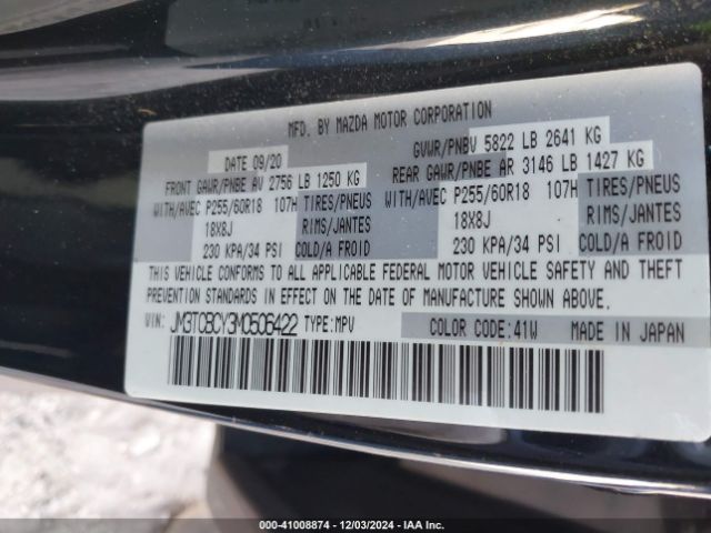 2021 MAZDA CX-9 JM3TCBCY3M0506422 Photo 8