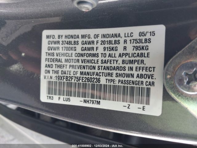 19XFB2F75FE260236 Honda CIVIC SE