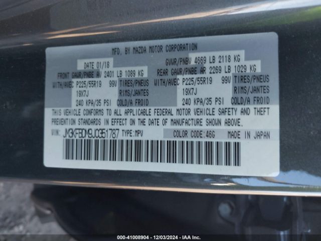 JM3KFBDM9J0351787 Mazda Cx-5 Grand Touring