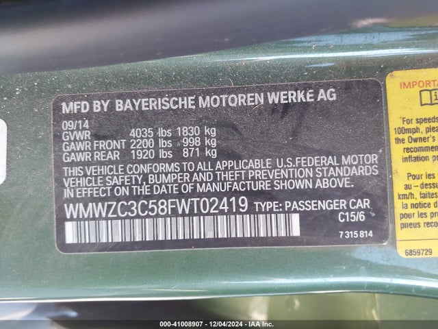 2015 MINI COUNTRYMAN WMWZC3C58FWT02419 Photo 8