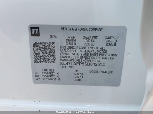 KL47LAEP9SB043514 Buick Envista Preferred Fwd