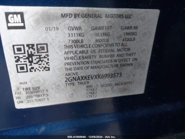 Chevrolet EQUINOX LT 2019 2GNAXKEVXK6993573 Image 9