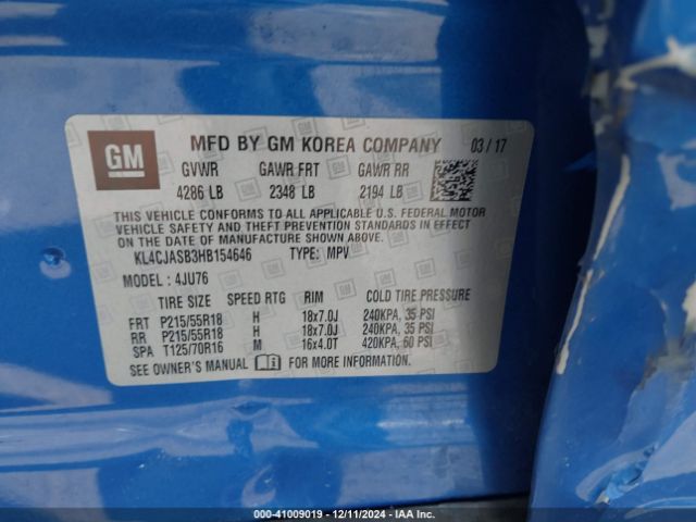 KL4CJASB3HB154646 Buick Encore Preferred